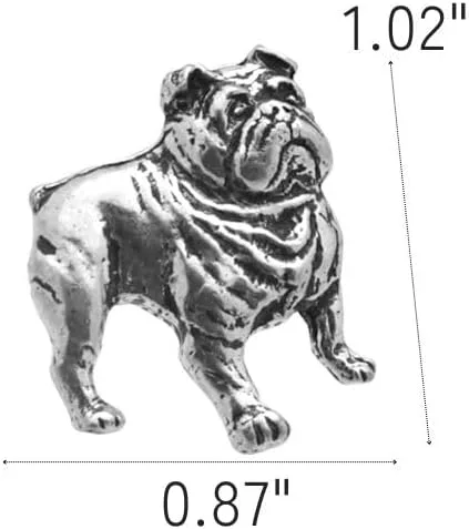 Vista 2 de Gemelos de perro Bulldog inglés de peltre, Peltre, No es una piedra preciosa