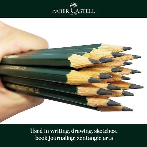 Vista 3 de Lápices de grafito Faber Castell, Castell 9000, grafito suave (12 unidades)