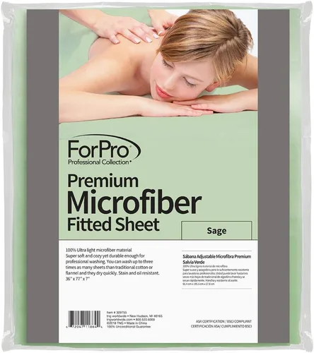 Vista 6 de ForPro Professional Collection Sábana bajera ajustable de microfibra de alta calidad, gris frío, ultraligera, resistente a las manchas y a