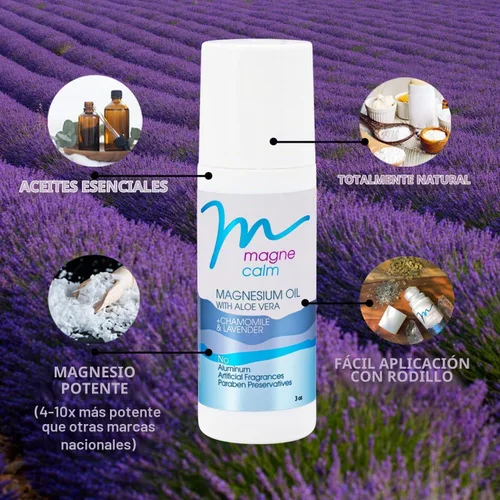 Vista 3 de MagneCalm Roll-On con lavanda y manzanilla, magnesio calmante, 3 onzas