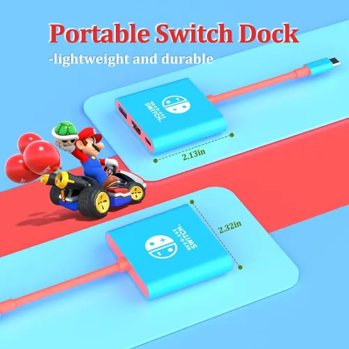Vista 5 de Switch Dock for Nintendo Switch Tv Adapter Portable Switch Docking Station, Switch TV Adapter Compatible Steam DeckSwitch OLED, USB C to HDMI
