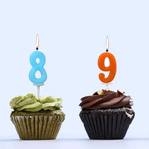 Vista 6 de 10 velas con números, velas coloridas para pastel de cumpleaños, número 0-9, decoración de tartas, número 0, 1, 2, 3, 4, 5, 6, 7, 8, 9
