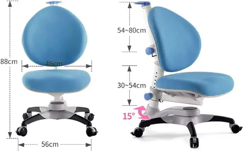 Vista 7 de ApexDesk Little Soleil DX Series - Silla infantil con altura ajustable color azul