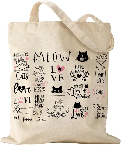 Vista 10 de Miss Adola Aesthetic Canvas Tote Bag - Reusable Shoulder Tote Bag for Women Lady Casual Vacation, Shopping, Work, Gym