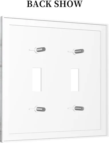 Vista 4 de Barn Farmhouse - Cubierta para interruptor de luz de 2 cuadras, placa de pared decorativa de doble palanca, placa frontal eléctrica para baño