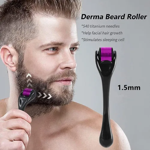 Vista 2 de Derma Roller 0.059 in para pelo Barba Piel Facial Cara 540 Titanio Derma Roller Cosmético Belleza Instrumento