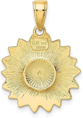 Vista 3 de Collar con dije de girasol esmaltado de oro amarillo de 14 quilates, joyería fina para mujer, regalos para ella, Esmalte