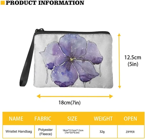 Vista 2 de GIFTPUZZ Lindo monedero para mujer, de microfibra de forro polar, portátil, para muñeca, cambio, tarjetero con cremallera