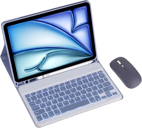 Vista 17 de Funda de teclado para Samsung Galaxy Tab A8 (2021) de 10.5 pulgadas SM-X220/X225 Tablet teclado desmontable, funda de cuero totalmente envuelta