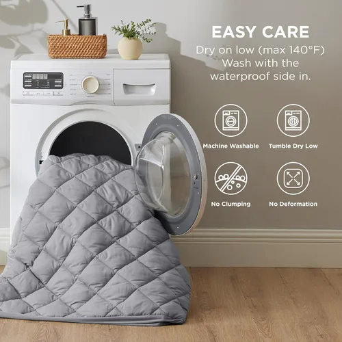 Vista 6 de Bedsure Protector de colchón impermeable tamaño individual, cubrecolchón acolchado con bolsillo profundo de hasta 22 pulgadas, funda de cama suave