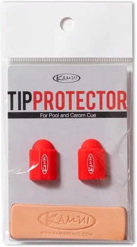 KAMUI Paquete de 2 protectores de punta de billar (rojo)