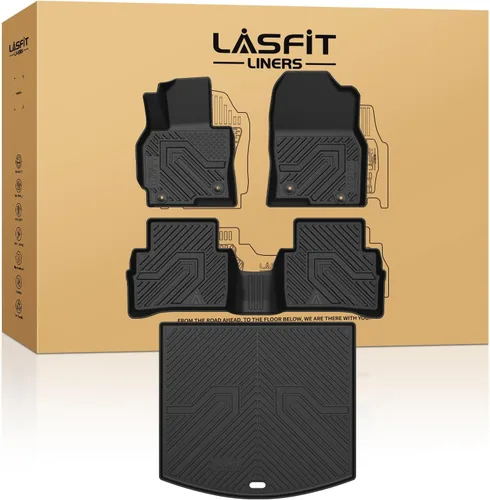 Vista 12 de LASFIT Tapete de carga para VW Tiguan 2018-2024 (ajuste 5 asientos), protección para todo tipo de clima, tapete de maletero de elastómero