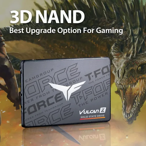 Vista 3 de TEAMGROUP T-Force Vulcan Z 256GB con caché SLC 3D NAND TLC, unidad de estado sólido interno SSD de 6.35 cm/2.5 pulgadas, SATA III
