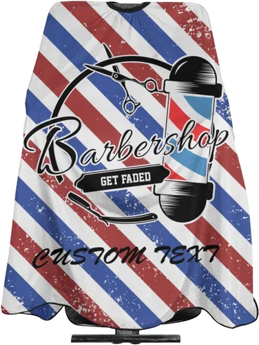Vista 29 de Capa de peluquería impermeable personalizada, añade tu texto fotográfico, capa personalizada de peluquería para hombres, capa de corte de pelo