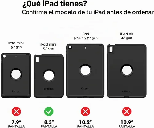 Vista 2 de OtterBox Defender Series - Funda para iPad mini (A17) y iPad mini (6ª generación), ideal para clientes de negocios, color negro, resistente