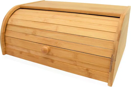 Vista 8 de RoyalHouse Premium - Panera de bambú de doble capa con ventana transparente, almacenamiento y organizador de pan para encimera de cocina, contenedor