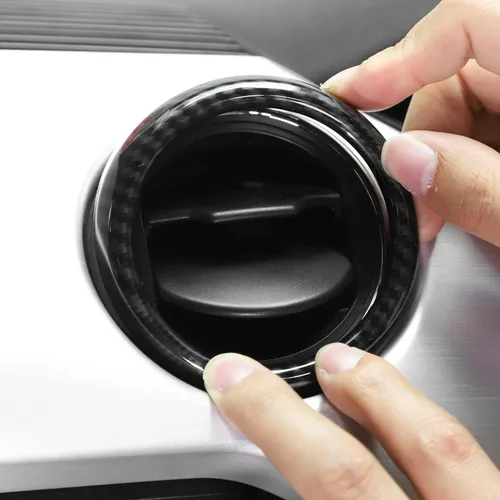 Vista 7 de Hoolcar Cubierta de ventilación de aire acondicionado con control central para Ford Mustang 2015-2020, fibra de carbono
