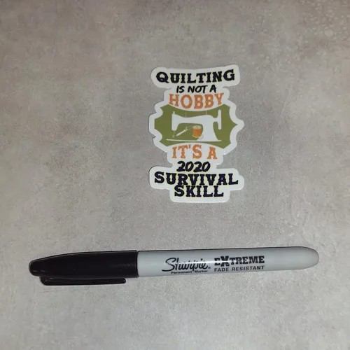 Vista 6 de Quilting is Not a Hobby It’s a 2020 Survival Skill Die Cut Sticker Decal for Quilters and Sewist Measures 1.90 inches x 3.00 inches