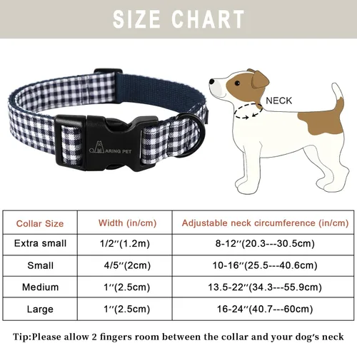 Vista 80 de Aring Pet Collar de algodón, ligero y ajustable, con hebilla de liberación rápida para perros pequeños, medianos y grandes, para cachorros, XS