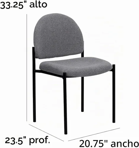Vista 4 de Flash Furniture Tania Comfort Silla de recepción lateral de acero apilable de tela negra