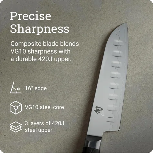 Vista 3 de Shun Sora - Cuchillo para pelar, Santoku, Negro