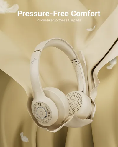 Vista 4 de JIAMQISHI Auriculares Inalámbricos con Cancelación de Ruido AI y Micrófono Bluetooth - Auriculares Bluetooth V5.2 con Dongle USB y Micrófono