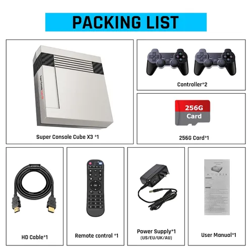 Vista 7 de Retro Game Console Super Console Cubex3 Built-in 10K + Classic Games Retro Video Game Console, TV&Game System in 1, 8K TV AV Output Video Game