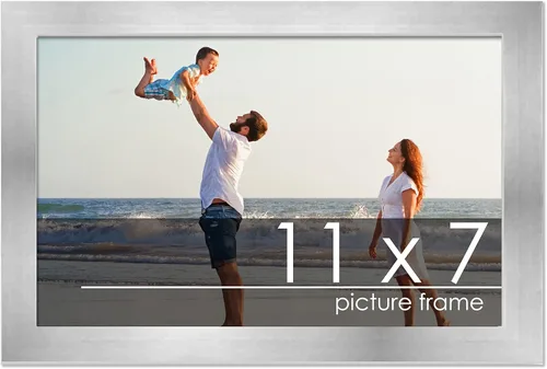 Vista 108 de Marco de madera de peltre plateado de 3 x 4 pulgadas, acrílico UV, respaldo de tablero de espuma y accesorios para colgar, marco de 3 x 4 pulgadas