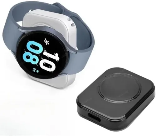 Vista 2 de Cargador inalámbrico de reloj magnético tipo C para Samsung Galaxy Watch Ultra/7/6/6 Classic/5 Pro/5/4/4 clásico/3/carga rápida activa (blanco)