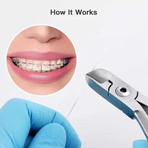 Vista 6 de Alicates de corte de ligadura dental, alicates de corte de alambre de luz ortodóntica, instrumentos con punta, herramienta de instrumento dental