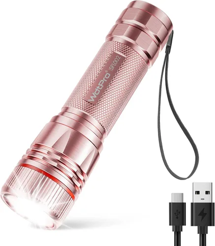 Vista 17 de WdtPro Linternas recargables de alto lúmenes, 1 paquete de 10H de larga duración, súper brillantes, para EDC, linternas LED mini tácticas