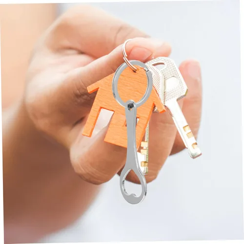 Vista 3 de Carro de compras de 4 uds., carrito de compras, llavero universal de acero inoxidable, abridor de botellas de metal, herramienta rascador de boletos