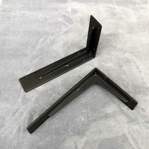 Vista 8 de Soporte de estante triangular de hierro montado en la pared, soporte de estante de mármol en ángulo recto, soportes de estantería de esquina