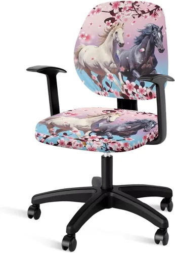 Vista 51 de Funda protectora elástica para silla de oficina con diseño de hongos artísticos, funda giratoria elástica para silla de escritorio, adecuada