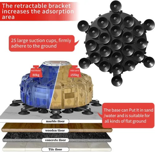Vista 4 de Saco de boxeo con soporte para adultos de 70 pulgadas con guantes de boxeo, bolsa de boxeo con soporte, amortiguador, base de ventosa, soporte