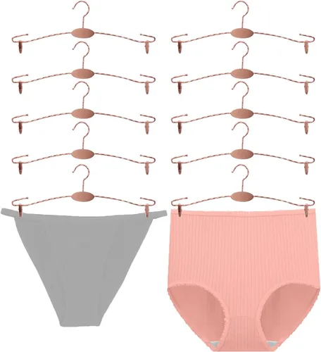 Vista 10 de Perchero de metal para ropa interior, perchas duraderas para ropa interior con clips, para exhibición de tienda de lencería, 10 piezas