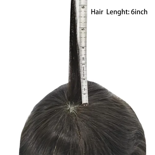 Vista 7 de Toupee - Pieza de pelo para hombres, cabello humano real, mono, ondulado, sistema de unidades de cabello natural, línea capilar para hombres