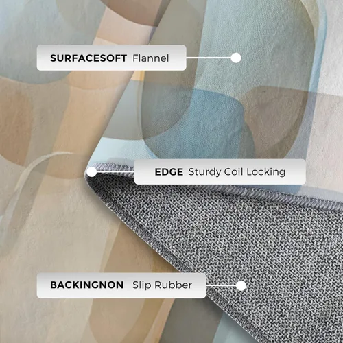 Vista 6 de 2x3 Mid Century Modern Throw Rugs for Entryway, Washable Watercolor Geometric Pattern Indoor Door Mat, Bedroom Kitchen Entrance, Non Slip Soft Thin