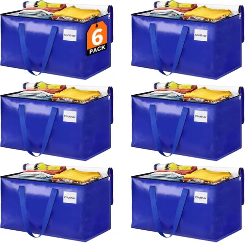 Vista 15 de Bolsas de mudanza, bolsas de almacenamiento con asas resistentes y cremalleras resistentes, bolsas de almacenamiento para ahorrar espacio, mudanza