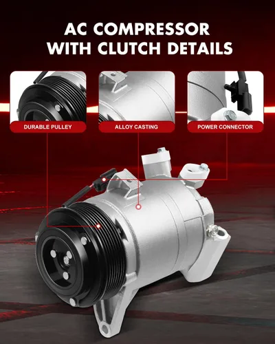 Vista 2 de Compresor de aire acondicionado con embrague para Nissan Maxima 2008-2014, Murano 2009-2014, Pathfinder 2013-2015, Quest 2011-2015 y para Infiniti