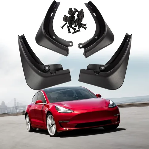 Vista 10 de Aletas de barro para Tesla Modelo Y 2020 2021 2022 2022 2023 2024 Protectores de protección contra salpicaduras para guardabarros delanteros