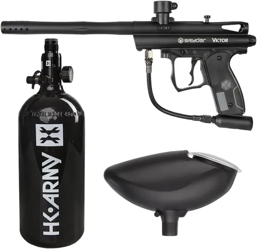 Action Village Kingman Spyder Victor Kit de Paquete de Pistola de Paintball de Entrada (Negro Diamante)