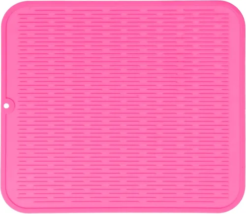 Vista 102 de MicoYang Alfombrilla de silicona para secado de platos para múltiples usos, fácil de limpiar, ecológica, resistente al calor, alfombrilla