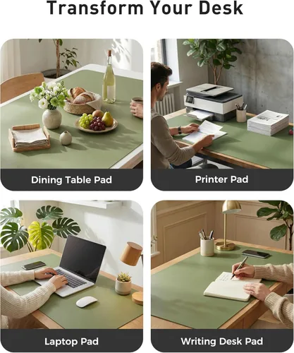 Vista 143 de Aothia Protector de escritorio de cuero, alfombrilla para mouse, alfombrilla de escritorio de oficina, 31.5 x 15.7 pulgadas, secante de escritorio