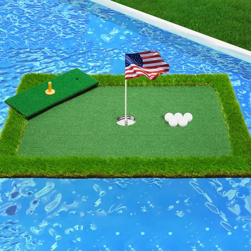 Verde de golf flotante para piscina, varios tamaños (35"x24"/47"x35"/63"x47") para adaptarse a tus necesidades, green de chipping flotante, ideal