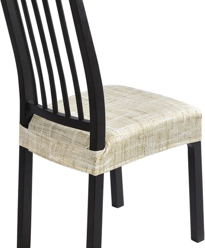 Vista 14 de SearchI Fundas de asiento para sillas de comedor elásticas, juego de 4, suaves, extraíbles, lavables, fundas protectoras de asiento para sillas