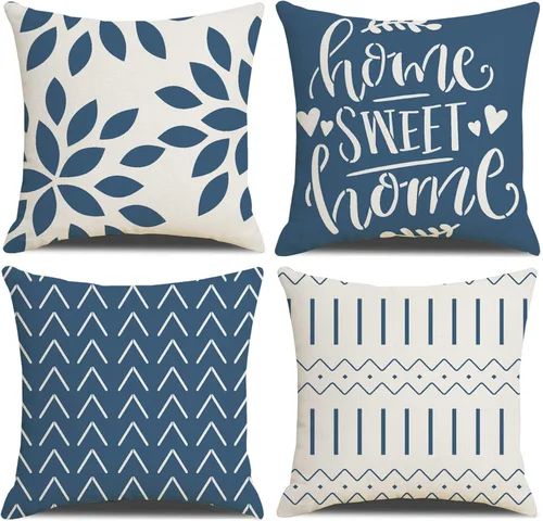 Vista 12 de Homefeelzydys Fundas de almohada de 16 x 16 pulgadas, fundas de almohada cuadradas de 16 x 16 pulgadas, juego de 4 fundas de almohada cuadradas