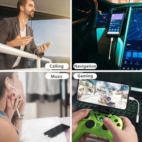 Vista 9 de Lezaface Adaptador USB-C a conector de auriculares hembra de 0.138 in, paquete de 2, compatible con iPhone 15/15 Plus/15 Pro/15 Pro Max