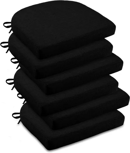 Vista 12 de downluxe Cojines para sillas de interior para sillas de comedor, almohadillas de espuma texturizada suaves y cómodas para sillas de cocina con lazos