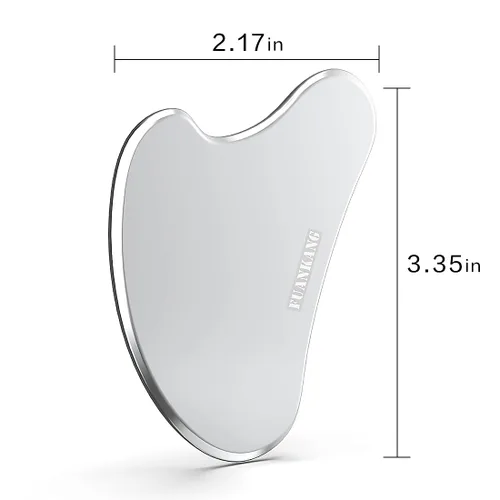Vista 6 de Gua Sha - Herramientas faciales con bolsa de viaje, herramienta de masaje de raspado de acero inoxidable para cara
